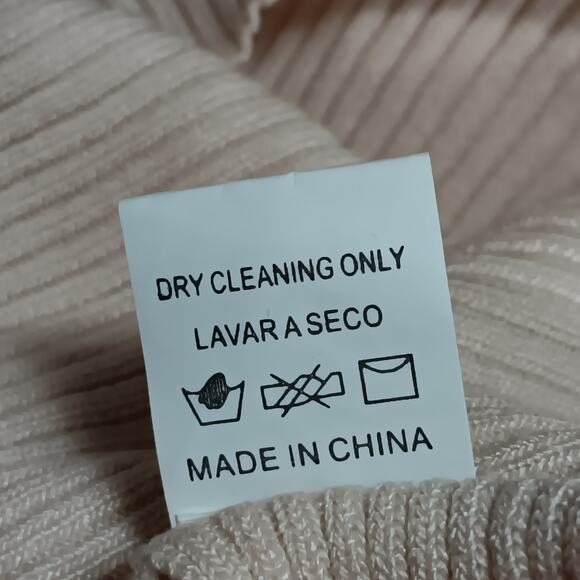 Be Cool Crop Knit Top Size Small / Medium Ribbed Beige Lightweight Ties on Back - Picture 8 of 8